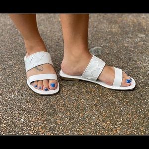 White Braided Strap Sandals